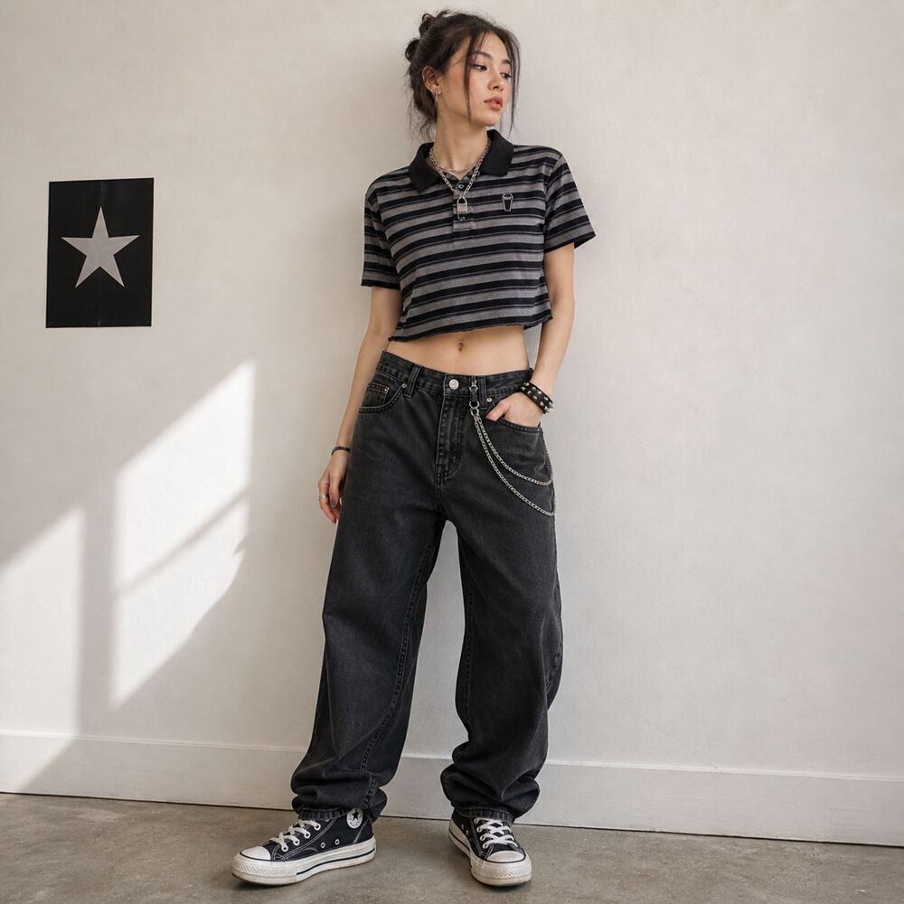 Hot Topic RIP Coffin Cropped Polo Shirt XS Black Gray Goth Grunge Y2K